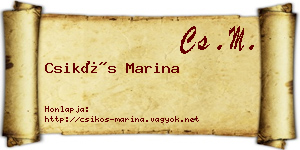 Csikós Marina névjegykártya